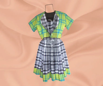 Vee's Couture Madras Gathered Dress set