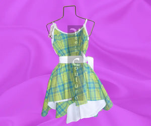 Vee's Couture Madras n Plain Dress 1