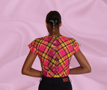 Load image into Gallery viewer, Vee&#39;s Pink Madras Bolero 3
