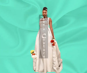 Vee's Pleated Jewel bridal dress 1