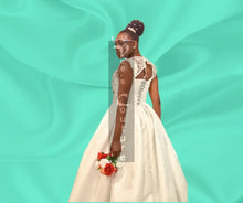 Load image into Gallery viewer,  Vee&#39;s Pleated Jewel bridal dress 4
