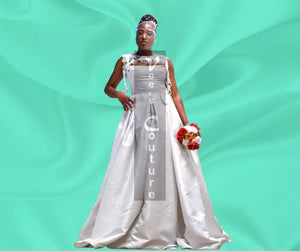  Vee's Pleated Jewel bridal dress 5