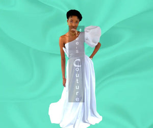 Vee's Single Shoulder Wedding Dress