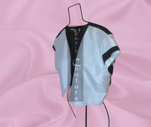 Vee's White on black Bolero